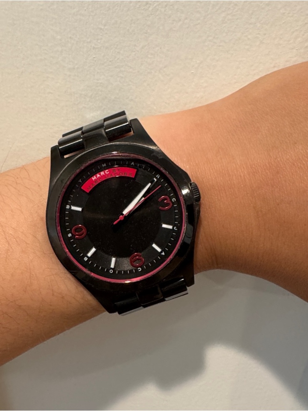 Marc by Marc Jacobs Black and Pink Men's Bracelet Watch